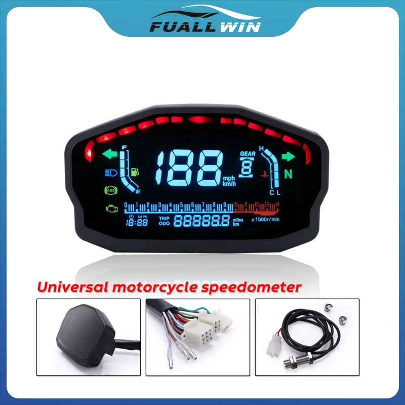 Motorcycle Universal LED LCD Speedometer Digital Backlight Odometer For 2,4 Cylinders For Honda Ducati Kawasaki
Motorcycle Universal LED LCD Speedometer Digital Backlight Odometer For 2,4 Cylinders For Honda Ducati Kawasaki
