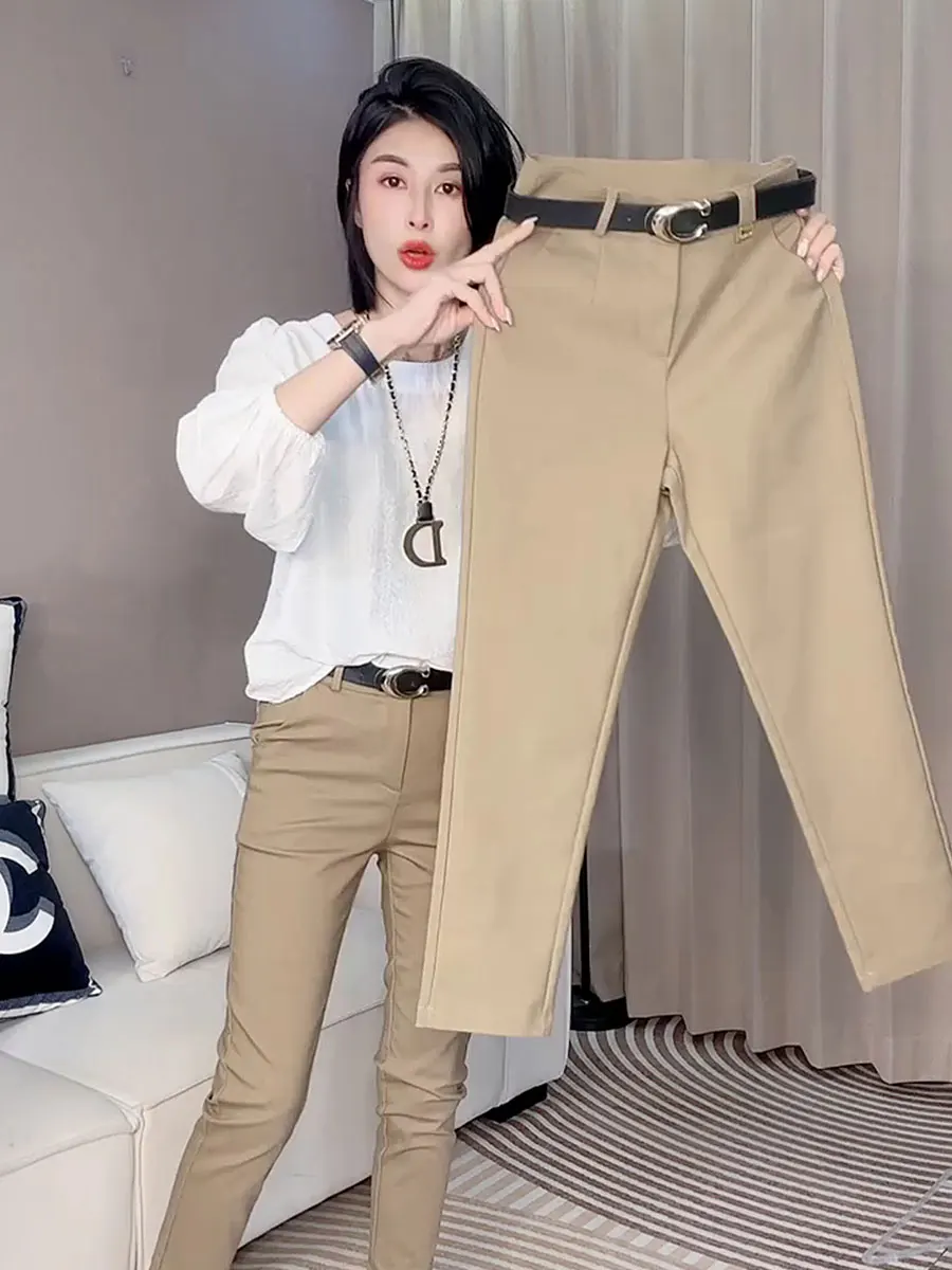 High Waist Straight Leg Casual Pants Women's Fashion Slimming Capri Pants Korean Style Commute Wind Pure Color Pocket Design
High Waist Straight Leg Casual Pants Women's Fashion Slimming Capri Pants Korean Style Commute Wind Pure Color Pocket Design