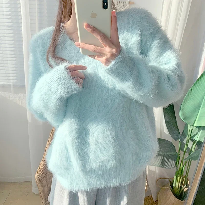 Mink Cashmere Crop Sweater Elegant Fall 2023 Women Sweater V Neck Lake Blue Knit Pullover Female Warm Long Sleeve Jumper Winter
Mink Cashmere Crop Sweater Elegant Fall 2023 Women Sweater V Neck Lake Blue Knit Pullover Female Warm Long Sleeve Jumper Winter