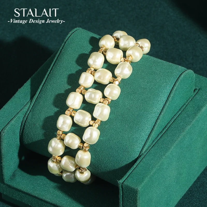 Vintage Weave Wrap Pearl Bracelets For Women 18k Gold Color Luxury Designers Jewelry Wedding Bangle Bride Girlfriend Gift 2025
Vintage Weave Wrap Pearl Bracelets For Women 18k Gold Color Luxury Designers Jewelry Wedding Bangle Bride Girlfriend Gift 2025