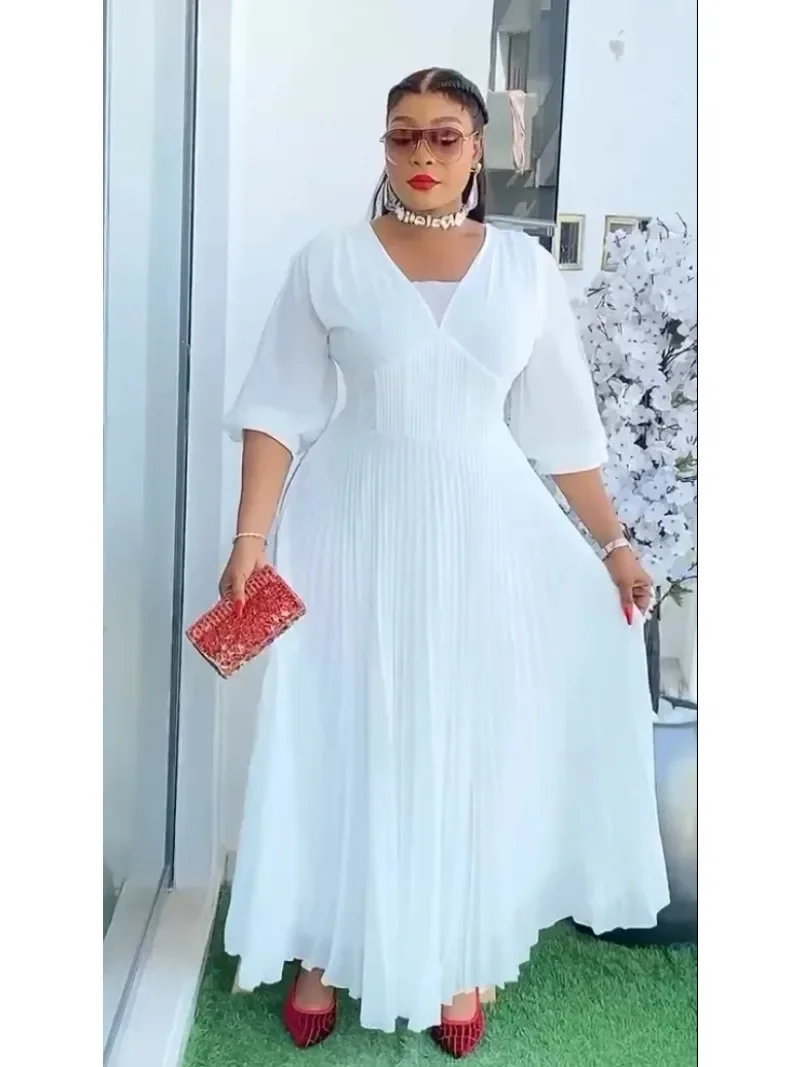 African Clothing Plus Size For Women Elegant Dubai Turkey Dresses Africa Party Wedding Pleated Dress Daily Wear Summer Gown
African Clothing Plus Size For Women Elegant Dubai Turkey Dresses Africa Party Wedding Pleated Dress Daily Wear Summer Gown