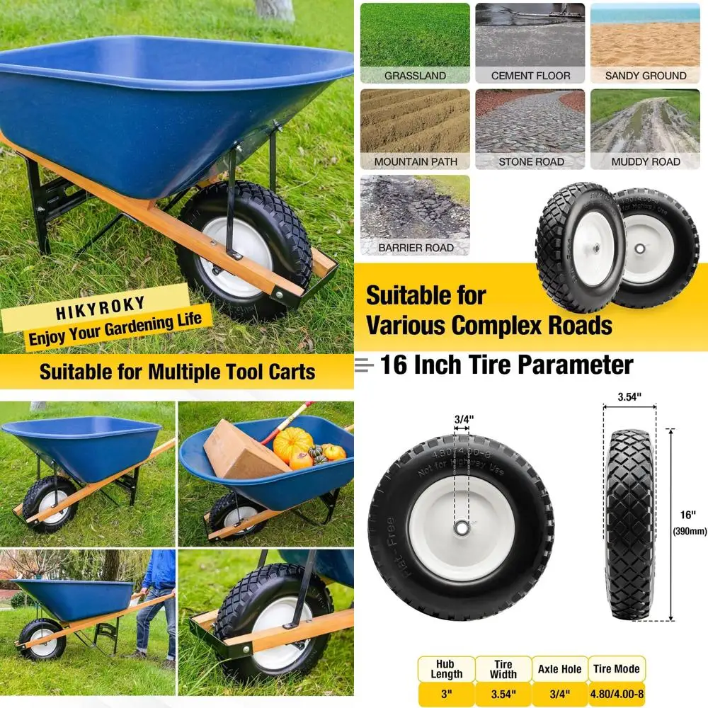 16 Solid PU Tire 4.80/4.00-8 with 3/4 Ball Bearing and 3-8 Hub, White, Set of 2 for Hand Trucks and Carts
16 Solid PU Tire 4.80/4.00-8 with 3/4 Ball Bearing and 3-8 Hub, White, Set of 2 for Hand Trucks and Carts