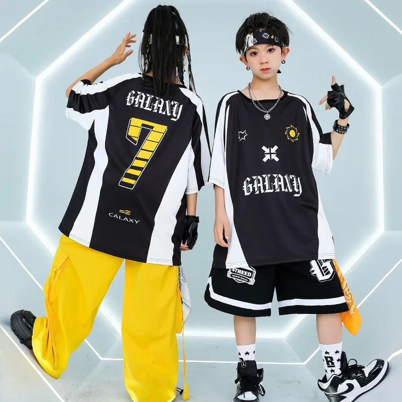Children Hip Hop Loose T-shirt Street Dance Shorts Girls Yellow Cargo Pants Children Streetwear Boys Jazz Costume Clothes Sets
Children Hip Hop Loose T-shirt Street Dance Shorts Girls Yellow Cargo Pants Children Streetwear Boys Jazz Costume Clothes Sets