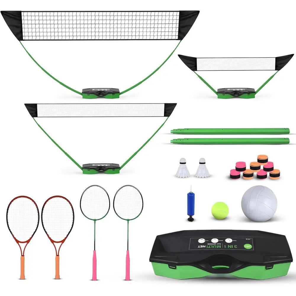 Универсальный набор для занятий спортом на открытом воздухе: бадминтон, волейбол, теннис с базой для хранения
Универсальный набор для занятий спортом на открытом воздухе: бадминтон, волейбол, теннис с базой для хранения