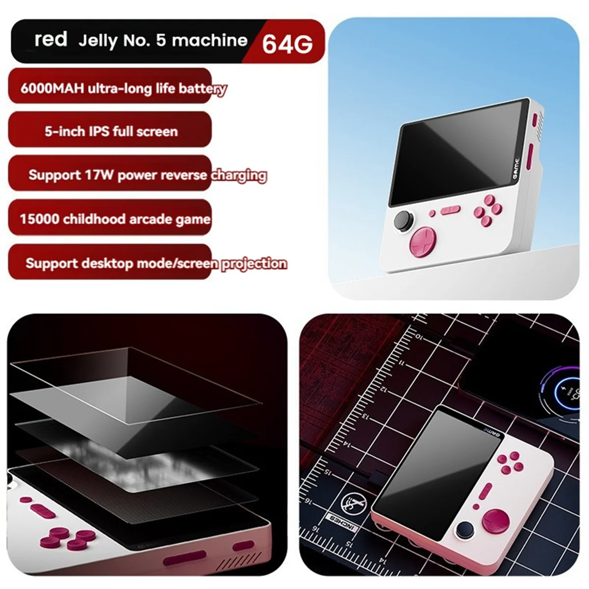 E5 Handheld Video Game Console 64G 15000 Games 5inch HD Retro Game Console 6000mAh Support 13 Emulators B
E5 Handheld Video Game Console 64G 15000 Games 5inch HD Retro Game Console 6000mAh Support 13 Emulators B