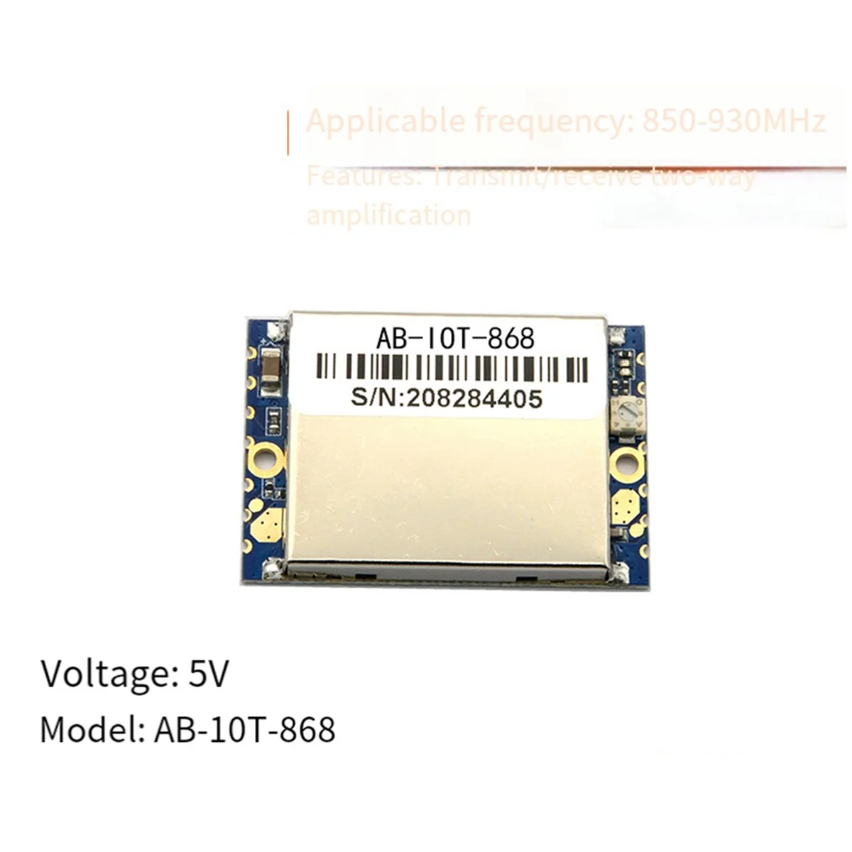 ZDH 868MHz for Lora Signal Booster Transmitting & Receiving Two-Way Power Amplifier Signal Amplification Module
ZDH 868MHz for Lora Signal Booster Transmitting & Receiving Two-Way Power Amplifier Signal Amplification Module