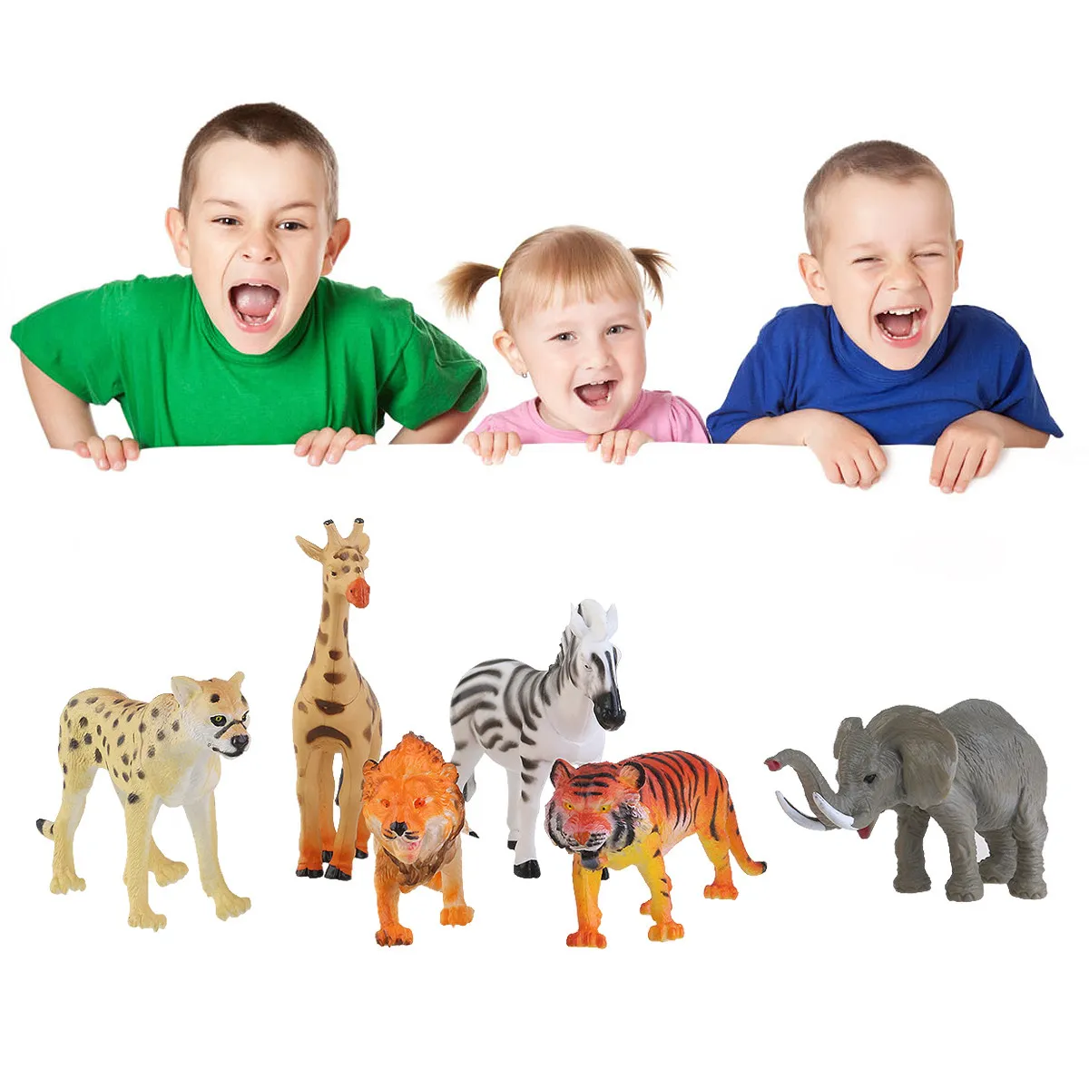 6Pcs Vivid Wild Animals Plastic Set Tiger Leopard Lion Giraffe Zebra Elephant Standalone Decoration Animal Collection
6Pcs Vivid Wild Animals Plastic Set Tiger Leopard Lion Giraffe Zebra Elephant Standalone Decoration Animal Collection