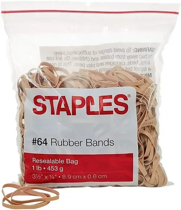 Economy Rubber Bands, Size #64, 3.5 in, 380-Pack for Office & Home
Economy Rubber Bands, Size #64, 3.5 in, 380-Pack for Office & Home
