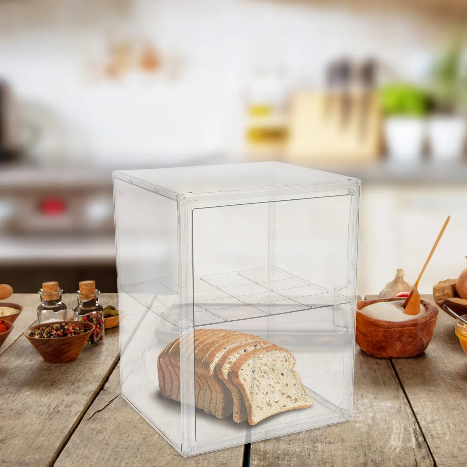 Double Layer Acrylic Bread Box Stackable Clear Storage Container for Kitchen Countertop Bread Keeper Organizer
Double Layer Acrylic Bread Box Stackable Clear Storage Container for Kitchen Countertop Bread Keeper Organizer