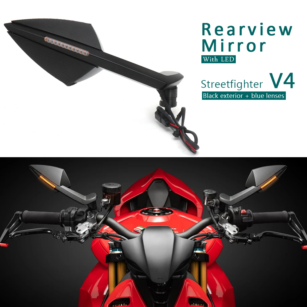 STREETFIGHTER V4 New Side Mirrors With LED Turn Signal Indicator Motorcycle Rearview Mirror For Ducati Streetfighter V4
STREETFIGHTER V4 New Side Mirrors With LED Turn Signal Indicator Motorcycle Rearview Mirror For Ducati Streetfighter V4