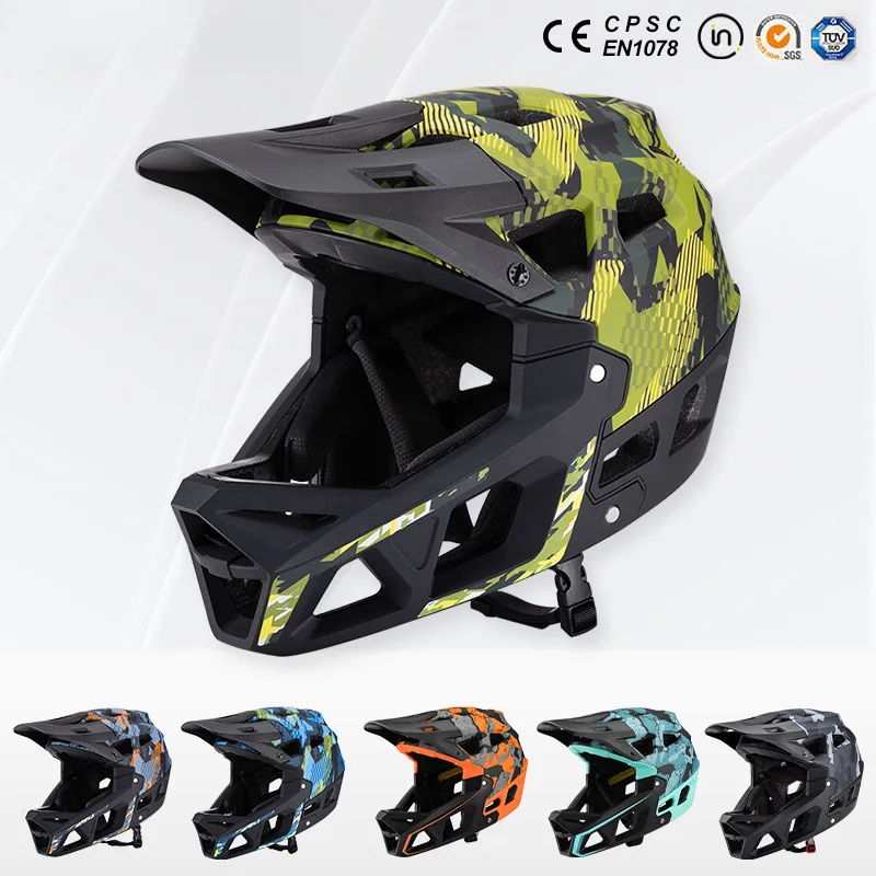 Новый полнолицевой шлем для горного велосипеда для взрослых, камуфляжный внедорожный шлем для скоростного спуска, уличный безопасный велосипедный шлем, оптовая продажа, велосипедный шлем
Новый полнолицевой шлем для горного велосипеда для взрослых, камуфляжный внедорожный шлем для скоростного спуска, уличный безопасный велосипедный шлем, оптовая продажа, велосипедный шлем