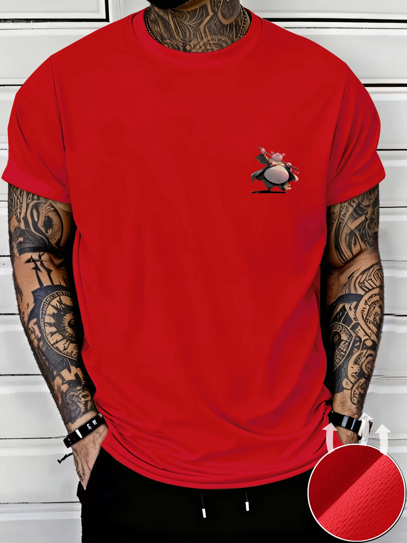 Men's Summer Comfort Round-neck Short-Sleeved T-shirt - Lightweight Breathable Fabric - Cartoon Pig Print T-shirt - Casual Shirt
Men's Summer Comfort Round-neck Short-Sleeved T-shirt - Lightweight Breathable Fabric - Cartoon Pig Print T-shirt - Casual Shirt
