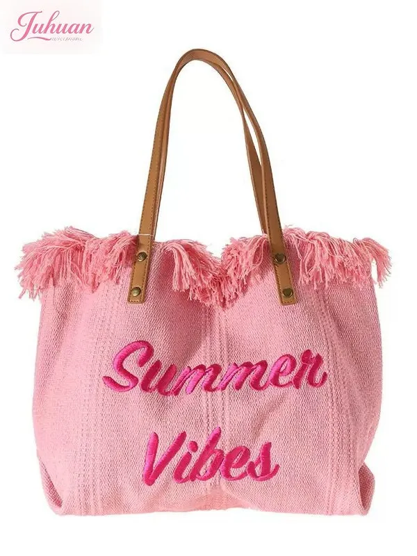 Новинка 2025, корейская сумка с кисточками и алфавитом, парусиновая женская сумка большой вместимости, простая студенческая сумка через плечо, женская сумка для покупок
Новинка 2025, корейская сумка с кисточками и алфавитом, парусиновая женская сумка большой вместимости, простая студенческая сумка через плечо, женская сумка для покупок