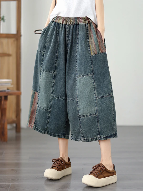 Retro Large Size Summer Thin Loose Splicing Distressed Denim Wide Leg Pants Women High Waist Straight Leg Casual Skinnies
Retro Large Size Summer Thin Loose Splicing Distressed Denim Wide Leg Pants Women High Waist Straight Leg Casual Skinnies