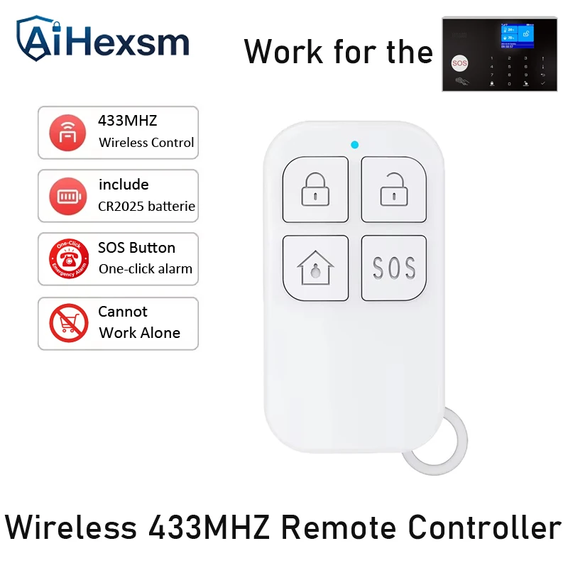 Wireless 433mhz Alarm Remote Control Remote R10 Controller Working For G30 G12 G34 PG103 PG107 WIFI Home Security Alarm System
Wireless 433mhz Alarm Remote Control Remote R10 Controller Working For G30 G12 G34 PG103 PG107 WIFI Home Security Alarm System