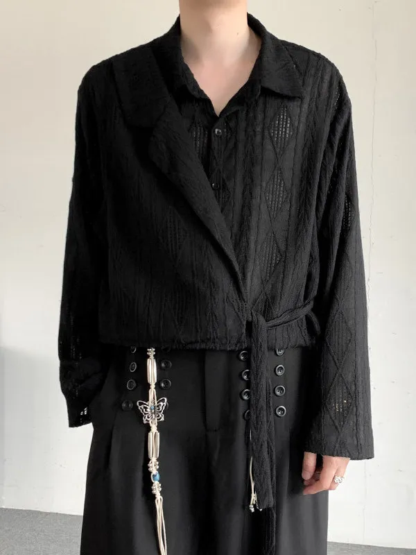 Autumn New Chinese Sle Men's irt Long Sve Design Sense Retro Casual Embroidery Hollow Texture Tie irt for Youth
Autumn New Chinese Sle Men's irt Long Sve Design Sense Retro Casual Embroidery Hollow Texture Tie irt for Youth