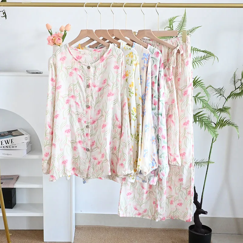 Spring Pad Pijamas For Women Cotton Suit Three-piece Cardigan Suspenders Trousers Sets Soft Comfortable Loose Pyjama Pour Femme
Spring Pad Pijamas For Women Cotton Suit Three-piece Cardigan Suspenders Trousers Sets Soft Comfortable Loose Pyjama Pour Femme
