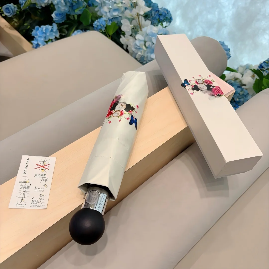 Роскошный зонт от солнца с камелией, автоматический черный клей, модный универсальный немецкий ремесленный складной двойного назначения, анти-УФ-пара, праздничный подарок
Роскошный зонт от солнца с камелией, автоматический черный клей, модный универсальный немецкий ремесленный складной двойного назначения, анти-УФ-пара, праздничный подарок