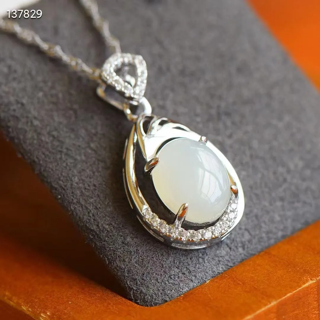 Natural 100% real Sterling Silver necklace mosaic white hetian jade beads Drop pendant jewellery for woman gifts Bless peace
Natural 100% real Sterling Silver necklace mosaic white hetian jade beads Drop pendant jewellery for woman gifts Bless peace