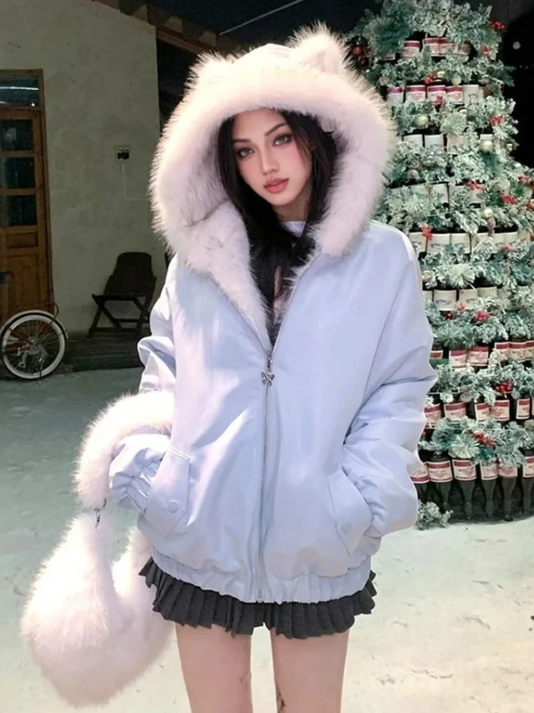 American Vintage New Hooded Thicke Cotton Tops Fur Jacket Women Streetwear Casual Thick Fashion Outwear Winter New Coat Female
American Vintage New Hooded Thicke Cotton Tops Fur Jacket Women Streetwear Casual Thick Fashion Outwear Winter New Coat Female