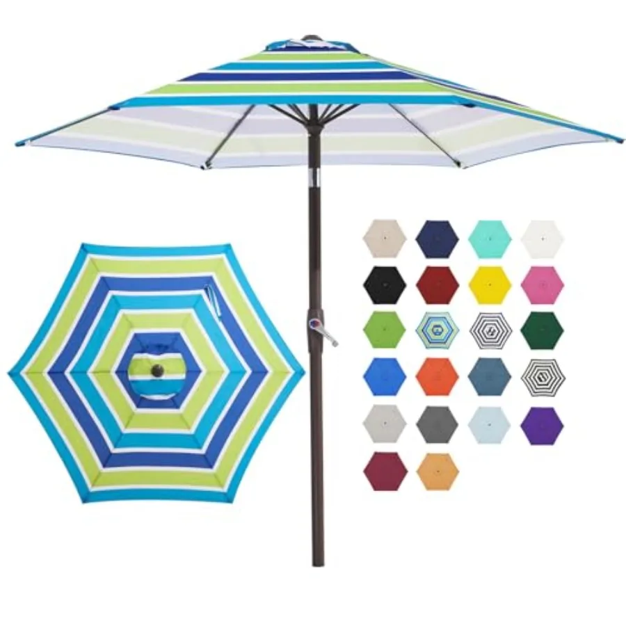 7.5FT Patio Umbrella Market Table Umbrella with 6 Sturdy Ribs, Push Button Tilt/Crank Outdoor Umbrella for Garden, Deck, Backya
7.5FT Patio Umbrella Market Table Umbrella with 6 Sturdy Ribs, Push Button Tilt/Crank Outdoor Umbrella for Garden, Deck, Backya