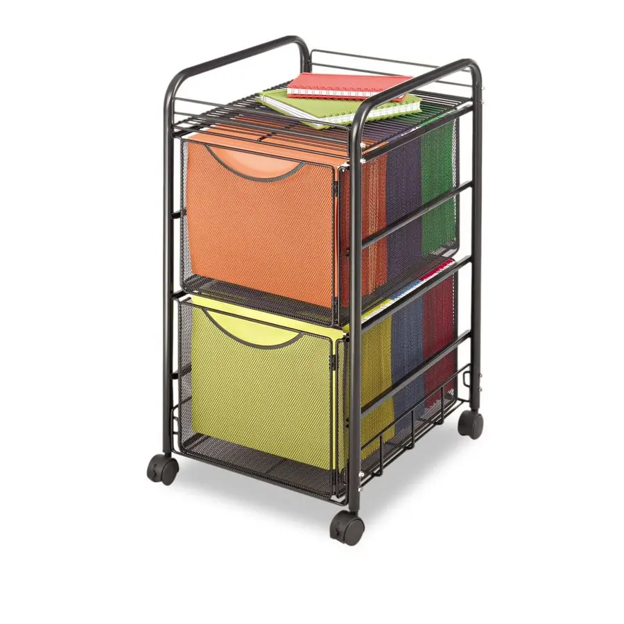 Onyx Rolling Cart with 2 File Drawers, Fits LetterSize Hanging Folders, Durable Steel Mesh Construction, Black
Onyx Rolling Cart with 2 File Drawers, Fits LetterSize Hanging Folders, Durable Steel Mesh Construction, Black