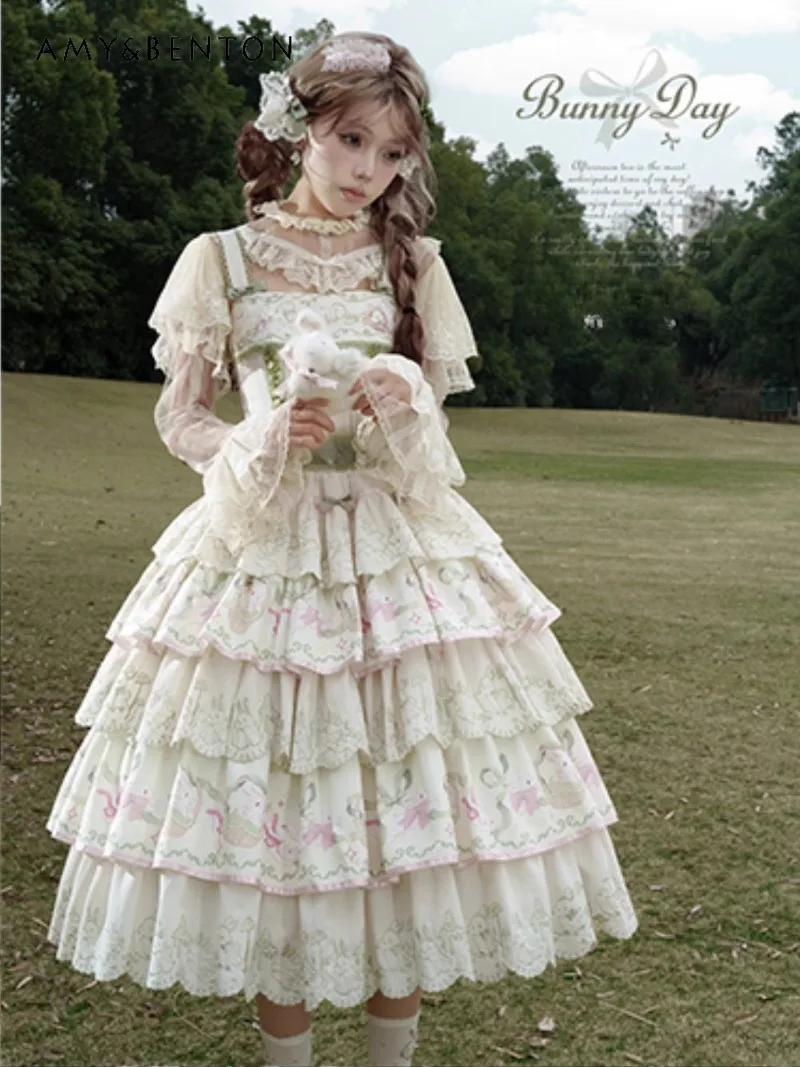 Daily JSK Original Lolita Elegant CLA Cute Dress Pastoral Style Floral Embroidery Bow Strapless Multi-layer Long Dress Women
Daily JSK Original Lolita Elegant CLA Cute Dress Pastoral Style Floral Embroidery Bow Strapless Multi-layer Long Dress Women