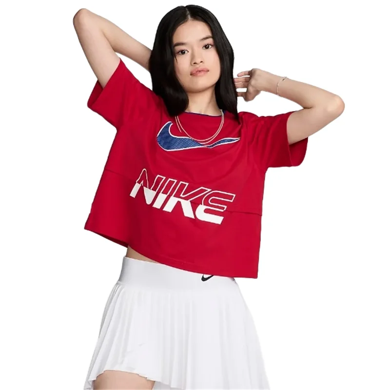Nike HF6291-687 Женская спортивная повседневная хлопковая футболка с круглым вырезом и короткими рукавами S-XL красного цвета
Nike HF6291-687 Женская спортивная повседневная хлопковая футболка с круглым вырезом и короткими рукавами S-XL красного цвета
