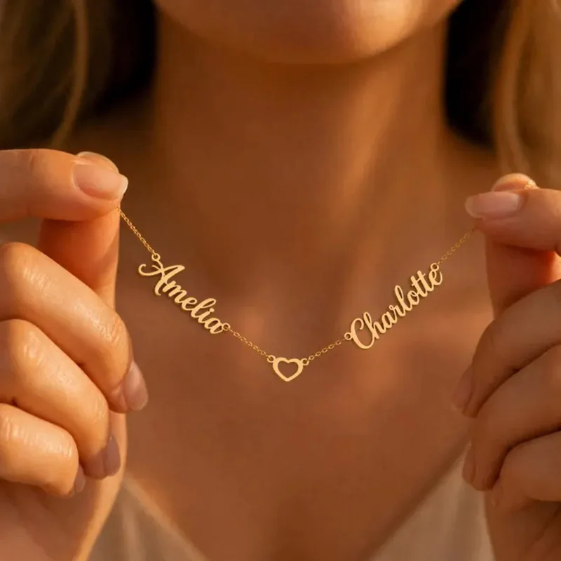 Personalized Custom Double Name Necklace for Women Gold Plated Stainless Steel Two Names Heart Pendant Couple Jewelry Gift
Personalized Custom Double Name Necklace for Women Gold Plated Stainless Steel Two Names Heart Pendant Couple Jewelry Gift