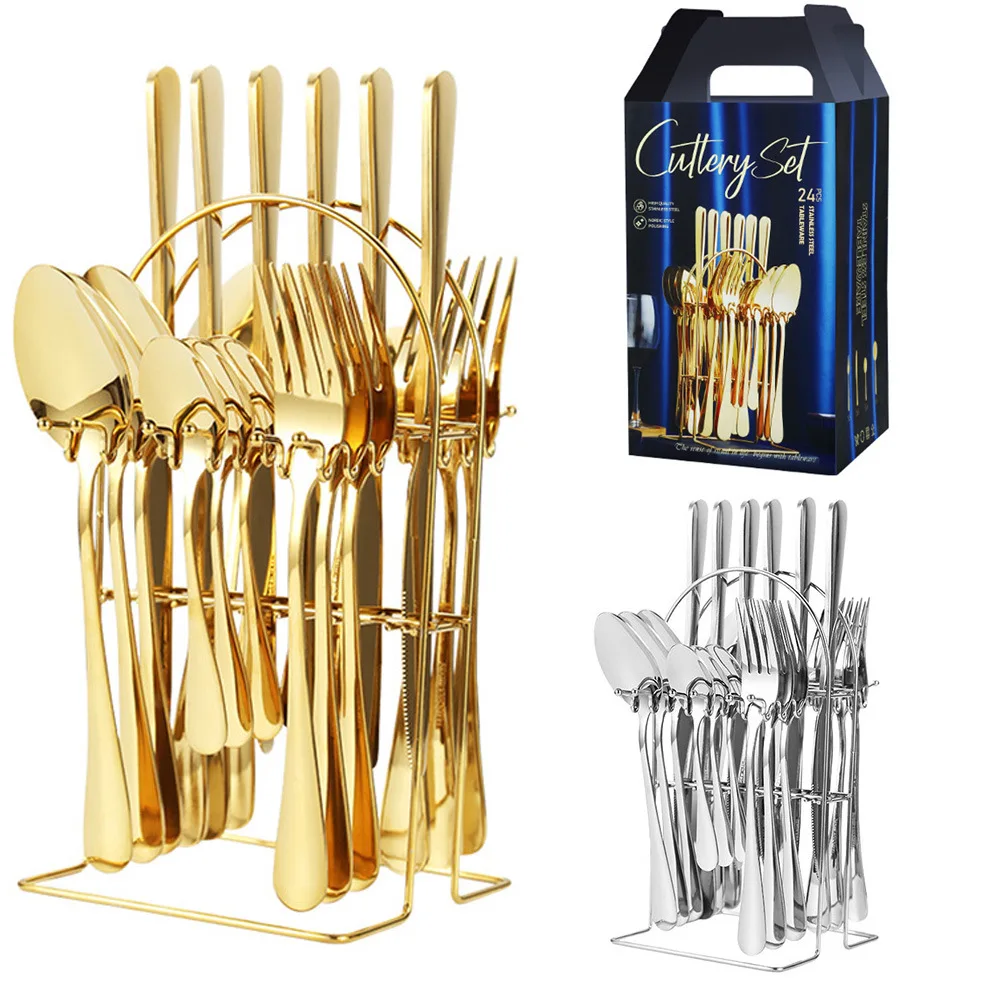 24-Piece Set 1010 Stainless Steel Western Dining Utensils Hotel Logo Hanging Rack Steak Knife Fork Spoon Multifunctional Men'...
24-Piece Set 1010 Stainless Steel Western Dining Utensils Hotel Logo Hanging Rack Steak Knife Fork Spoon Multifunctional Men'...