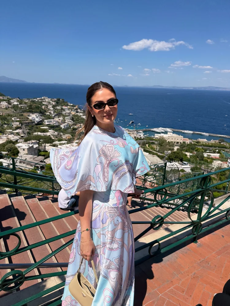 Elegant Printed Long Skirt Set Women Short Sleeve Round Neck Cape Cropped Top Maxi Skirts 2026 Summer Lady Vacation Outfits New
Elegant Printed Long Skirt Set Women Short Sleeve Round Neck Cape Cropped Top Maxi Skirts 2026 Summer Lady Vacation Outfits New