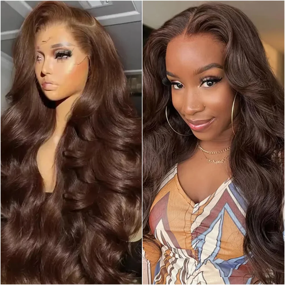 #4 Chocolate Brown Lace Front Human Hair Wig 30 40 Inches 200% Density Body Wave Pre Plucked 13x6 HD Lace Frontal Wigs For Women
#4 Chocolate Brown Lace Front Human Hair Wig 30 40 Inches 200% Density Body Wave Pre Plucked 13x6 HD Lace Frontal Wigs For Women