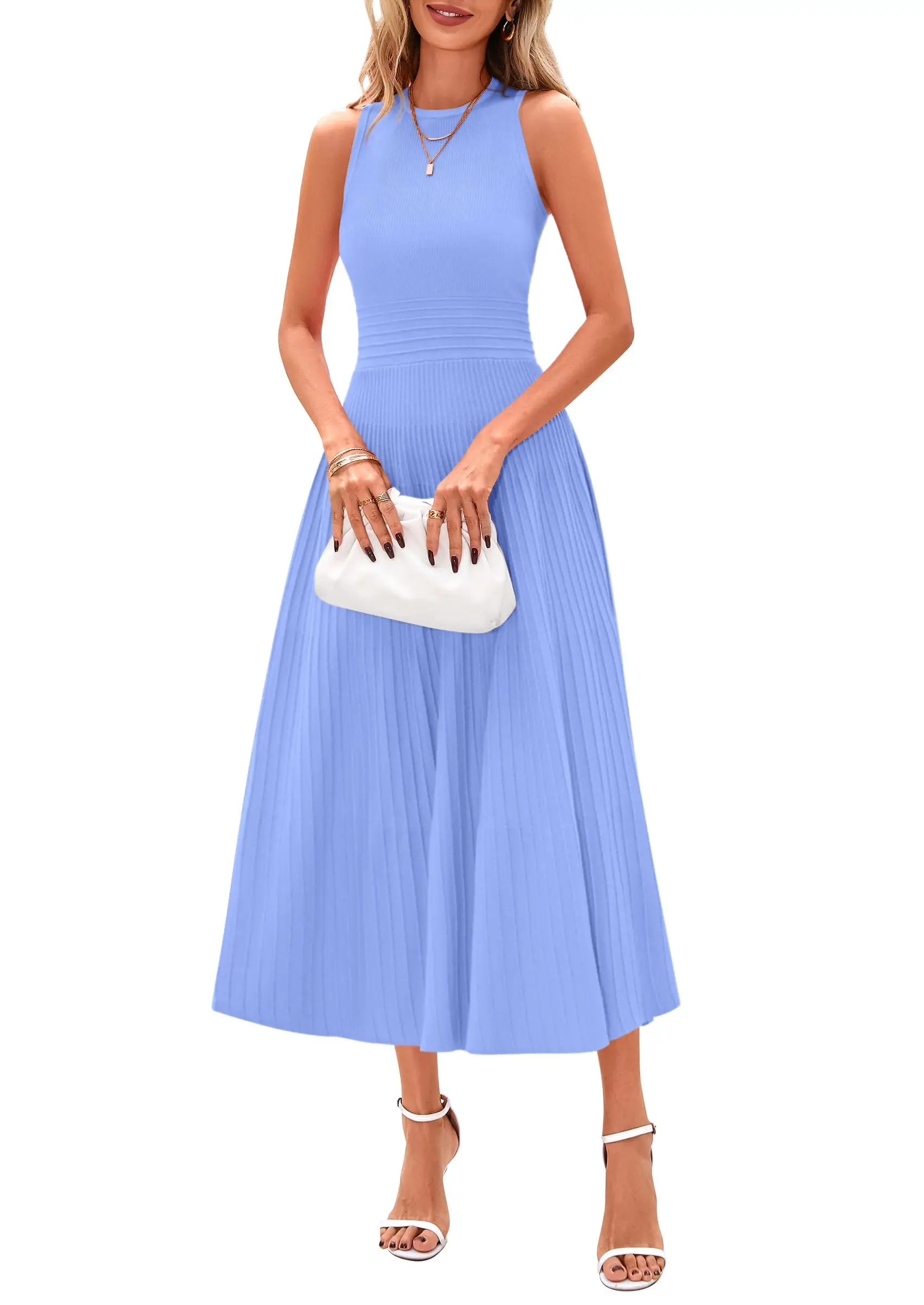 Sleeveless Pleated Midi Dress For Women Casual Business A-Line Summer Spring
Sleeveless Pleated Midi Dress For Women Casual Business A-Line Summer Spring