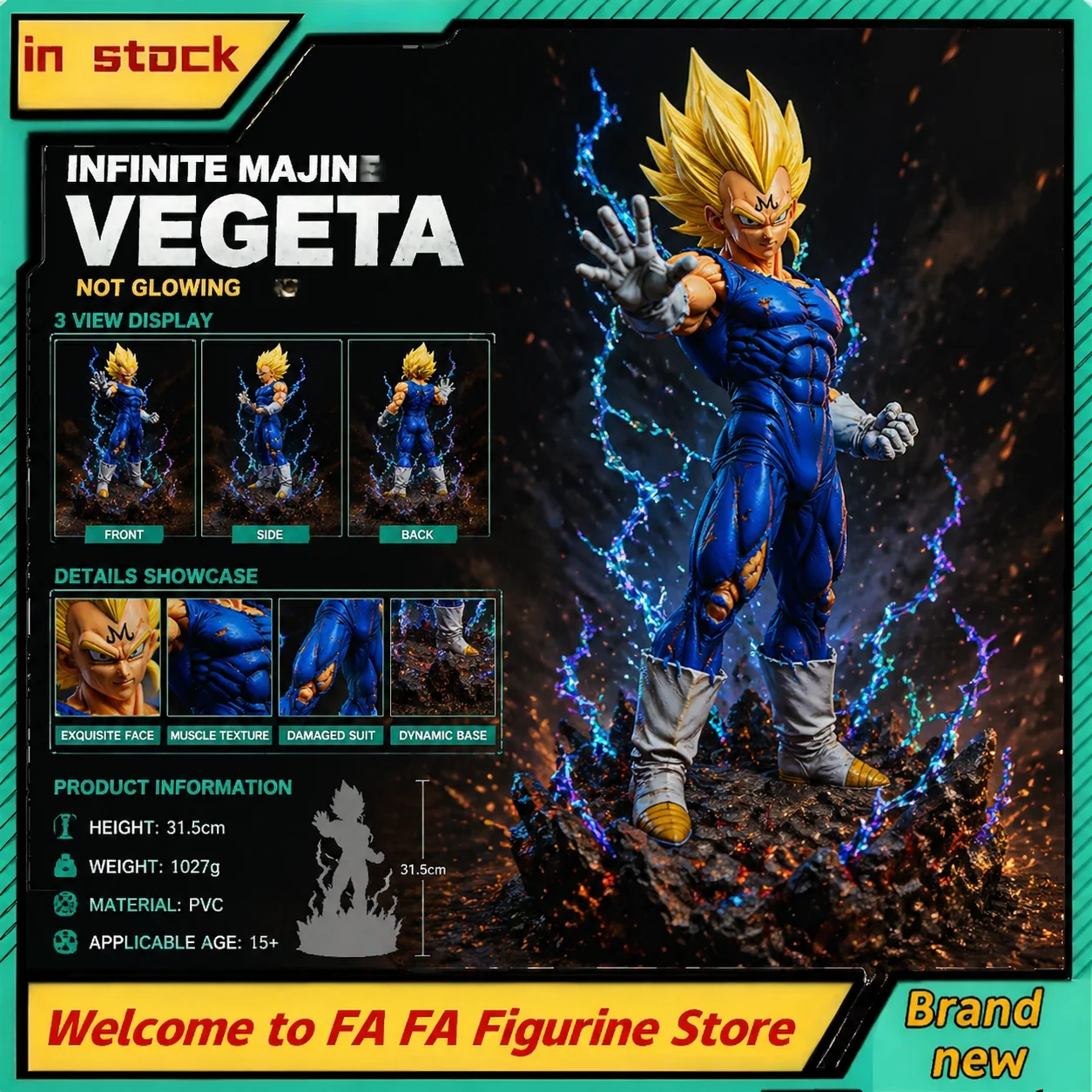 In Stock 32cm Dragon Ball Z: Son Goku Anime Accessories Infinite Transformation Of Vegeta Gk Statue Figure, Anime Model
In Stock 32cm Dragon Ball Z: Son Goku Anime Accessories Infinite Transformation Of Vegeta Gk Statue Figure, Anime Model
