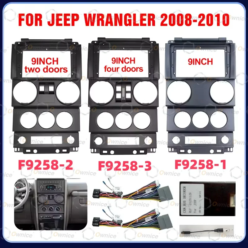 Автомобильная панель Ownice 9 дюймов для Jeep Wrangler Rubicon 2007-2010: установочный комплект для приборной панели, консоли, рамки, адаптерной пластины, декоративной накладки
Автомобильная панель Ownice 9 дюймов для Jeep Wrangler Rubicon 2007-2010: установочный комплект для приборной панели, консоли, рамки, адаптерной пластины, декоративной накладки
