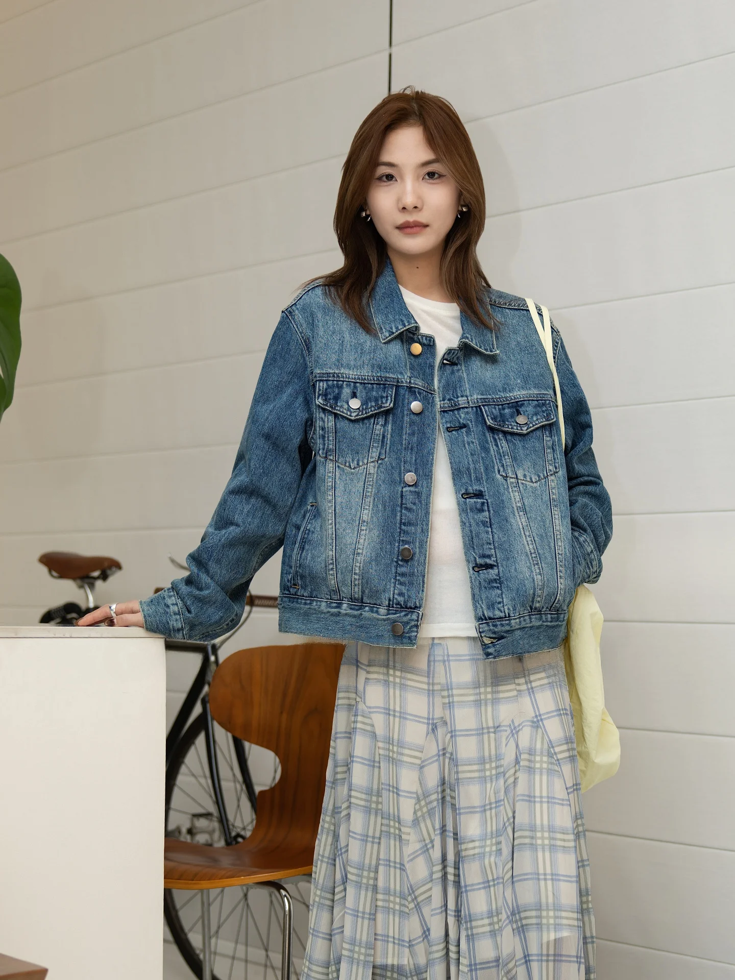 Waed Cotton Denim Jaet Loose Casual Pure Cotton Collar ort Sle Women's Top Vintage Early Spring Geometric Single
Waed Cotton Denim Jaet Loose Casual Pure Cotton Collar ort Sle Women's Top Vintage Early Spring Geometric Single