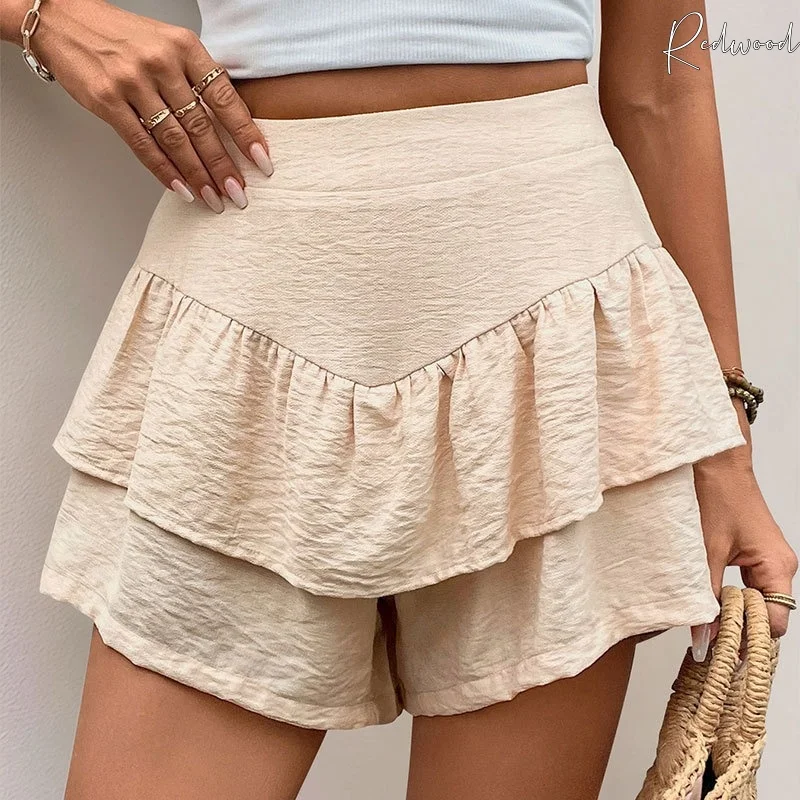 Fashion Layered Pleated Shorts Women Summer Casual Solid Color Ruffled A-line Pants High Waisted Comfort Beach Vacation Clothing
Fashion Layered Pleated Shorts Women Summer Casual Solid Color Ruffled A-line Pants High Waisted Comfort Beach Vacation Clothing