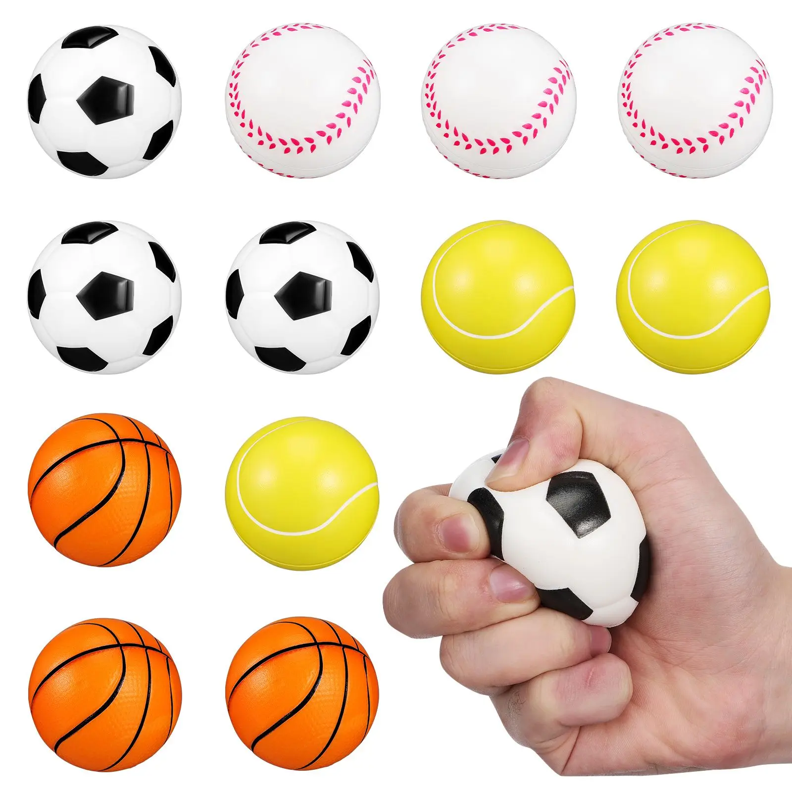12 Pcs Mini Sports Balls Rehabilitation Exercise Toys Basketball Soccer Baseball Tennis Party Favors Kids Adults
12 Pcs Mini Sports Balls Rehabilitation Exercise Toys Basketball Soccer Baseball Tennis Party Favors Kids Adults