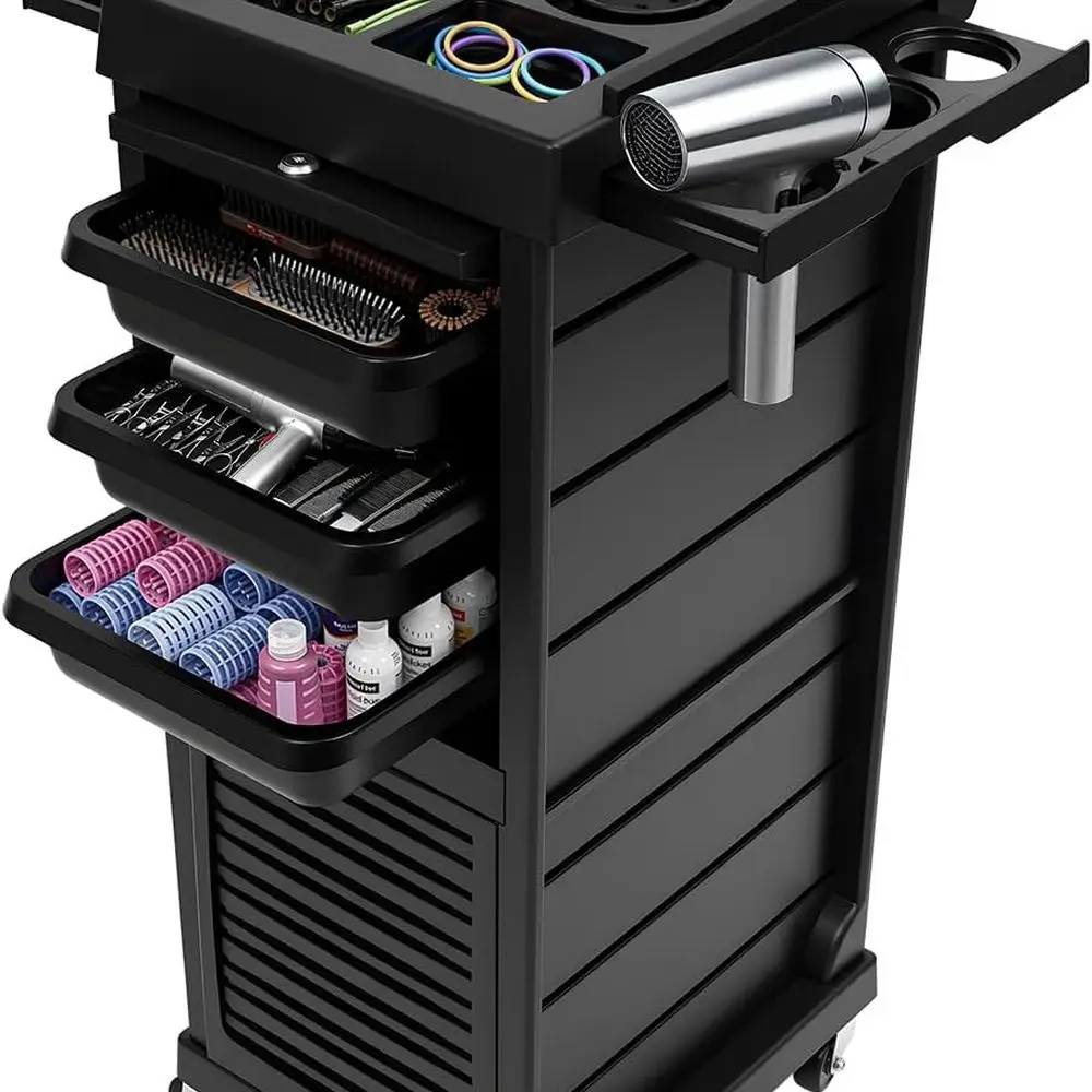 35 высококачественных косметических тележек с 6 запираемыми ящиками для хранения в салоне и спа-центре
35 высококачественных косметических тележек с 6 запираемыми ящиками для хранения в салоне и спа-центре