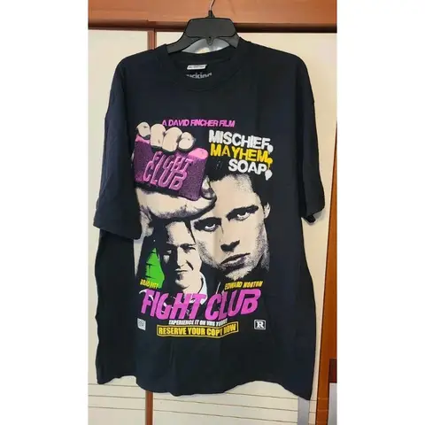 Fight Club Brad Pitt Retro Movie T-shirt Summer New Cotton Unisex Casual Fashion T-shirt