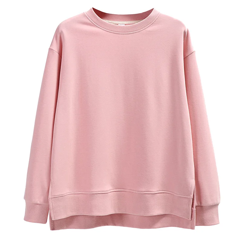 Korean Style Solid Slit Hoodies Women Spring Autumn O-Neck Long Sleeve Loose Cotton Tops Coat Simple All-matched Thin Hoodies
Korean Style Solid Slit Hoodies Women Spring Autumn O-Neck Long Sleeve Loose Cotton Tops Coat Simple All-matched Thin Hoodies