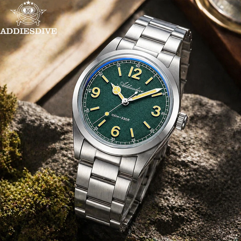 ADDIESDIVE Men's Quartz Watch High Quality 36mm Bubble Glass 100m Waterproof Wristwatch Super Luminous 316L Steel Luxury Watches
ADDIESDIVE Men's Quartz Watch High Quality 36mm Bubble Glass 100m Waterproof Wristwatch Super Luminous 316L Steel Luxury Watches