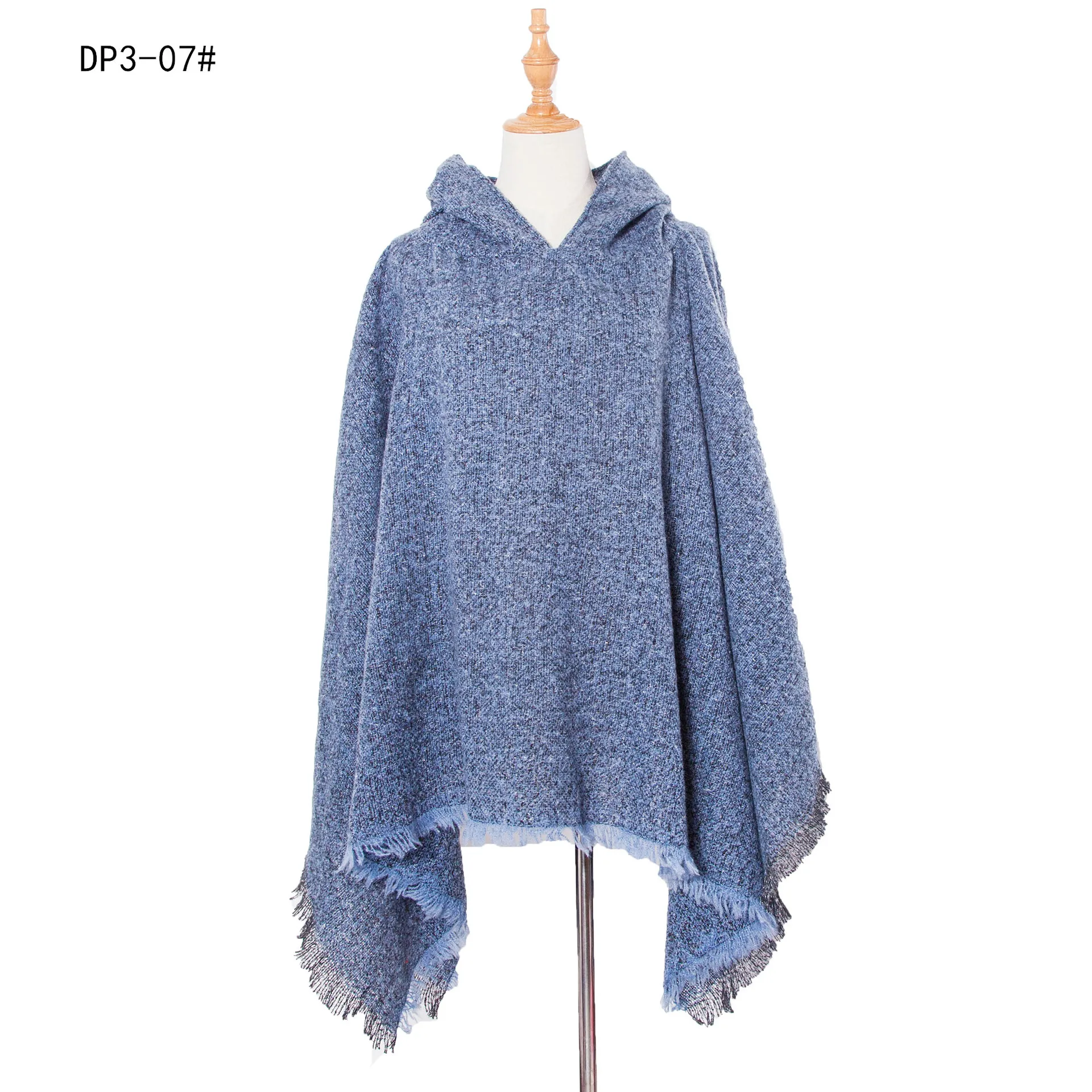 Autumn Winter New Loop Yarn Hooded Pullover Tourism Solid Color Cape Women Fashion Street Poncho Lady Capes Blue Cloaks
Autumn Winter New Loop Yarn Hooded Pullover Tourism Solid Color Cape Women Fashion Street Poncho Lady Capes Blue Cloaks