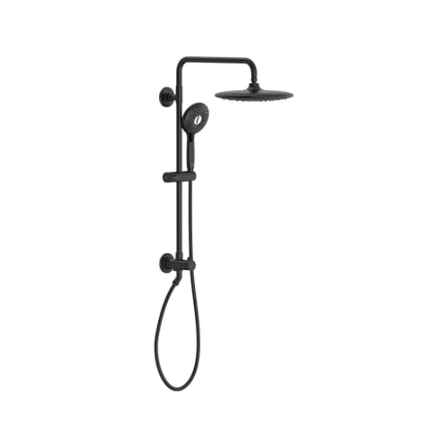 Retrofit shower system for bathroom use, ABS plastic with matte black finish, 24-inch rain shower head plus handheld sprayer, 4
Retrofit shower system for bathroom use, ABS plastic with matte black finish, 24-inch rain shower head plus handheld sprayer, 4