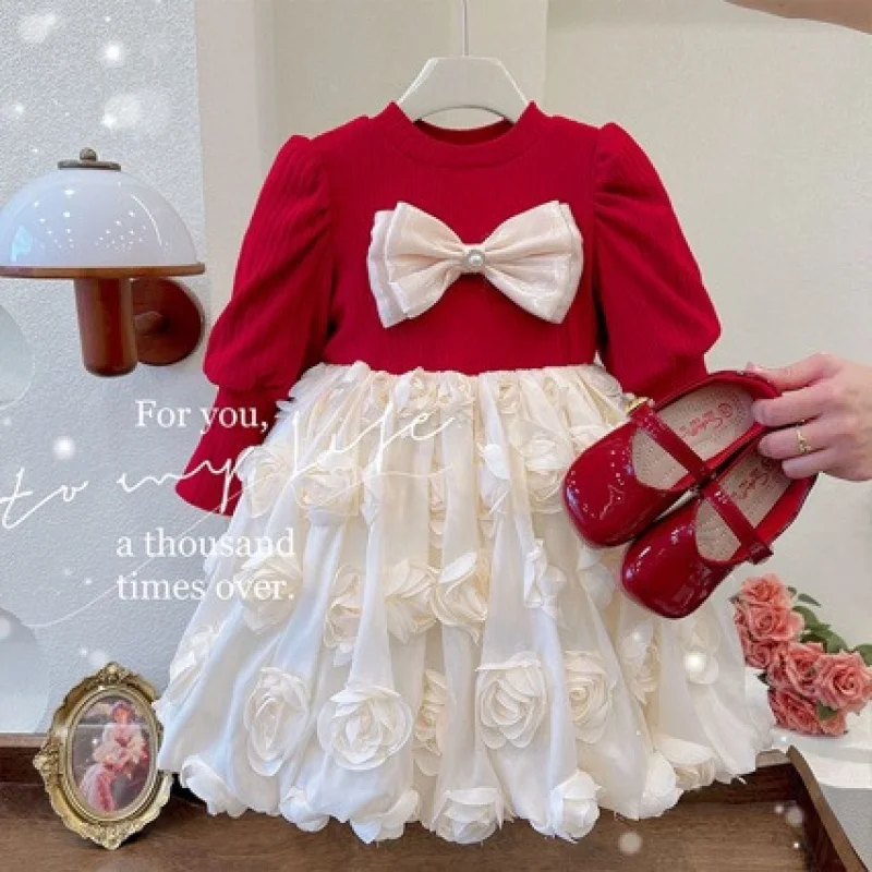 Autumn and Winter New Winter Clothes Cute Princess Dress Three-Dimensional Girls' Flowers Fashionable Fleece-Lined Two-Piece Lan
Autumn and Winter New Winter Clothes Cute Princess Dress Three-Dimensional Girls' Flowers Fashionable Fleece-Lined Two-Piece Lan