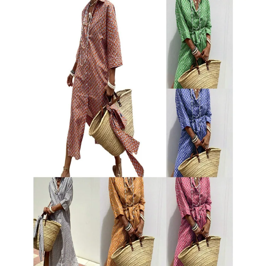 【New style】Independence women's clothing new style five-quarter sleeve striped cardigan lapel shirt dress
【New style】Independence women's clothing new style five-quarter sleeve striped cardigan lapel shirt dress