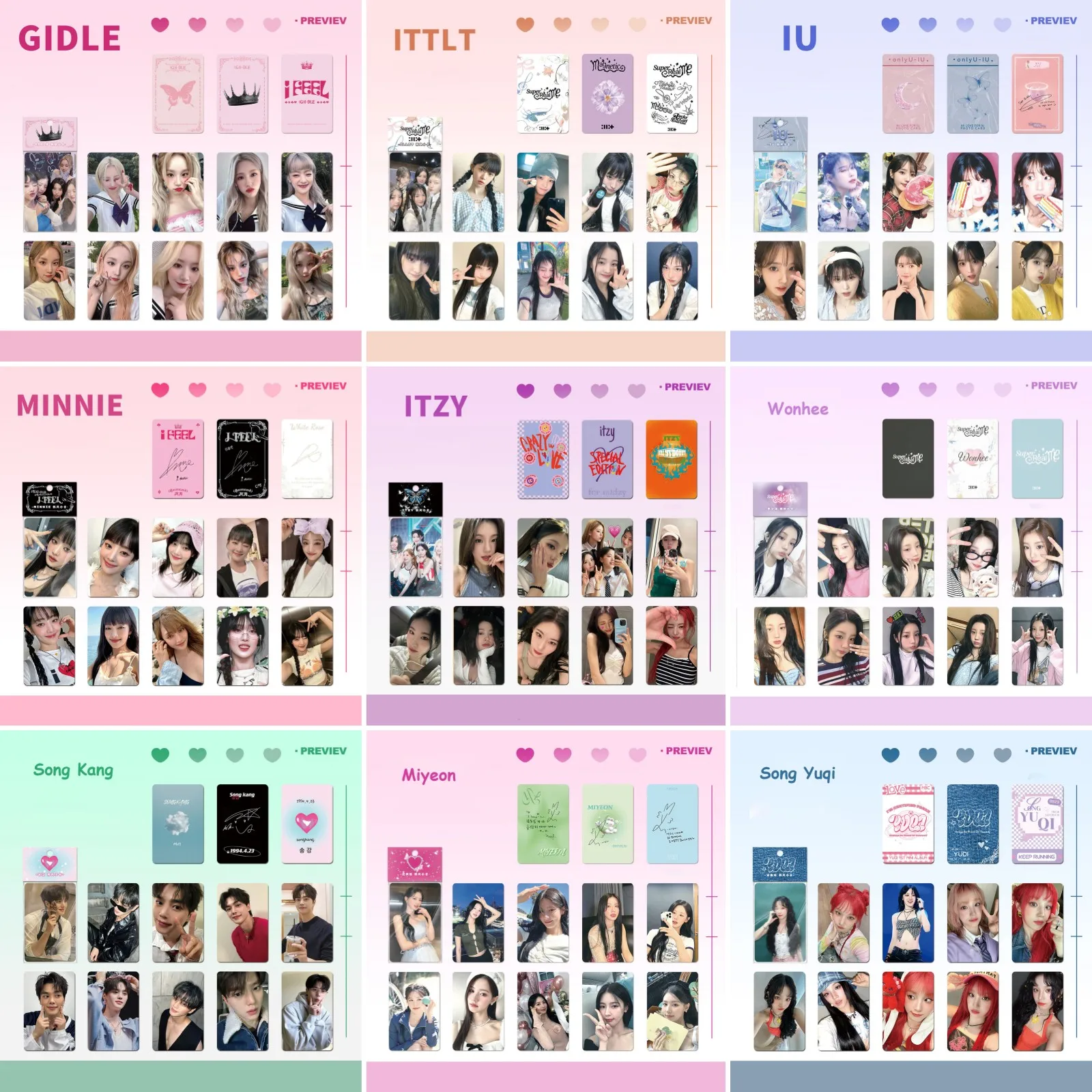 10 шт./компл. KPOP (G)I-DLE ITZY ILLIT фотокарты для селфи в корейском стиле IU Wohee Yeonjun Jisung Wonyoung Ins милые ломо-карты подарки для фанатов
10 шт./компл. KPOP (G)I-DLE ITZY ILLIT фотокарты для селфи в корейском стиле IU Wohee Yeonjun Jisung Wonyoung Ins милые ломо-карты подарки для фанатов