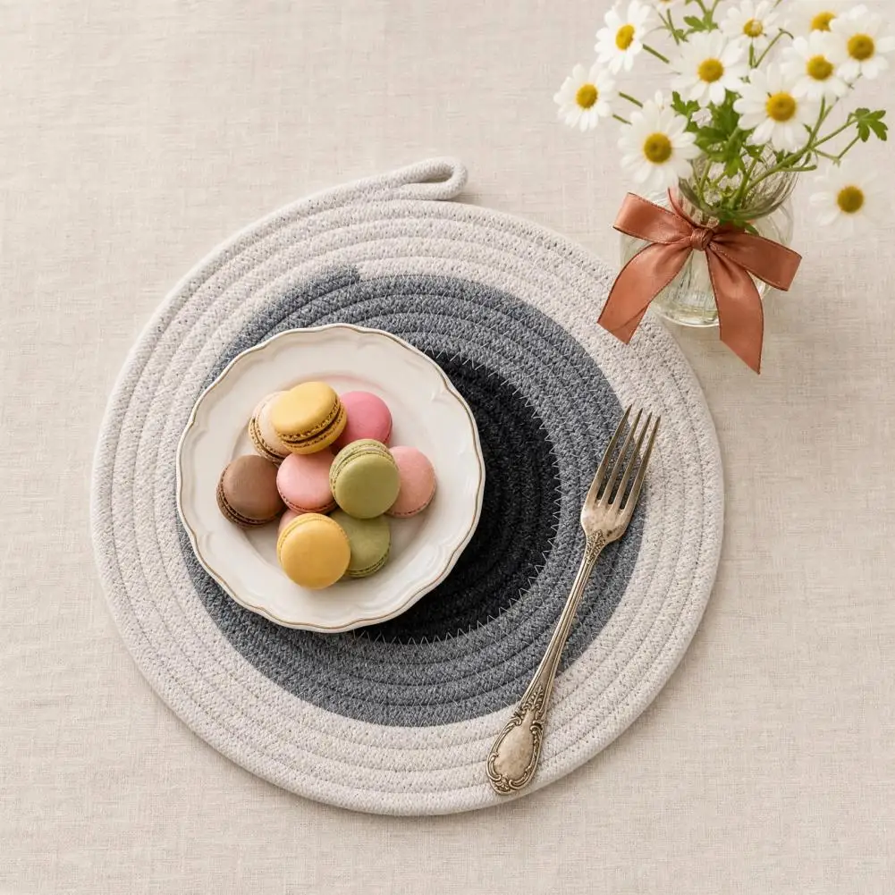 Aromatherapy Coaster Mat Braided Rope Trivet Cotton Rope Coaster Set Color Block Heat Insulation Mat Thickened Potholder for Hot
Aromatherapy Coaster Mat Braided Rope Trivet Cotton Rope Coaster Set Color Block Heat Insulation Mat Thickened Potholder for Hot