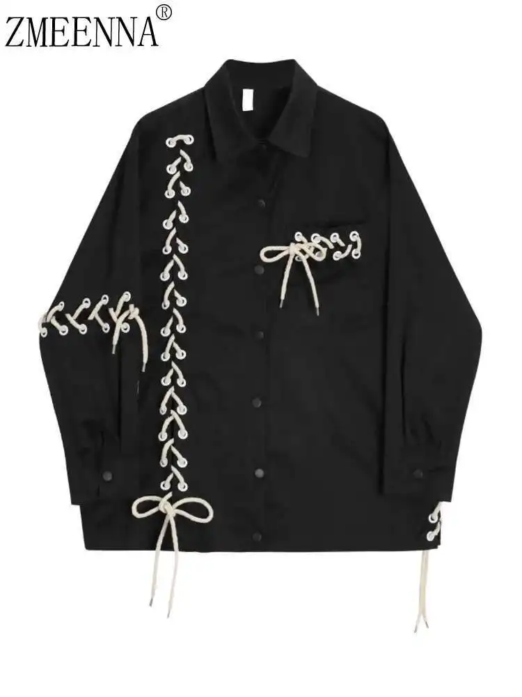 ZMEENNA Bandage Patchwork Single-breasted Turn-down Collar Slim Fashion Women's Blouse 2024 Autumn Winter New ZM157
ZMEENNA Bandage Patchwork Single-breasted Turn-down Collar Slim Fashion Women's Blouse 2024 Autumn Winter New ZM157