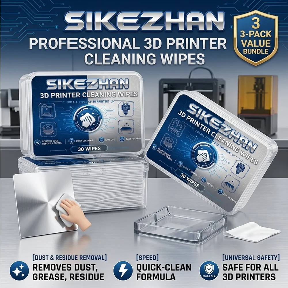 30Pcs 3D Printer Cleaning Wipes Universal for FDM Resin LCD SLA Print Bed Extruder Removes Dust Grease Quick Clean Tool
30Pcs 3D Printer Cleaning Wipes Universal for FDM Resin LCD SLA Print Bed Extruder Removes Dust Grease Quick Clean Tool